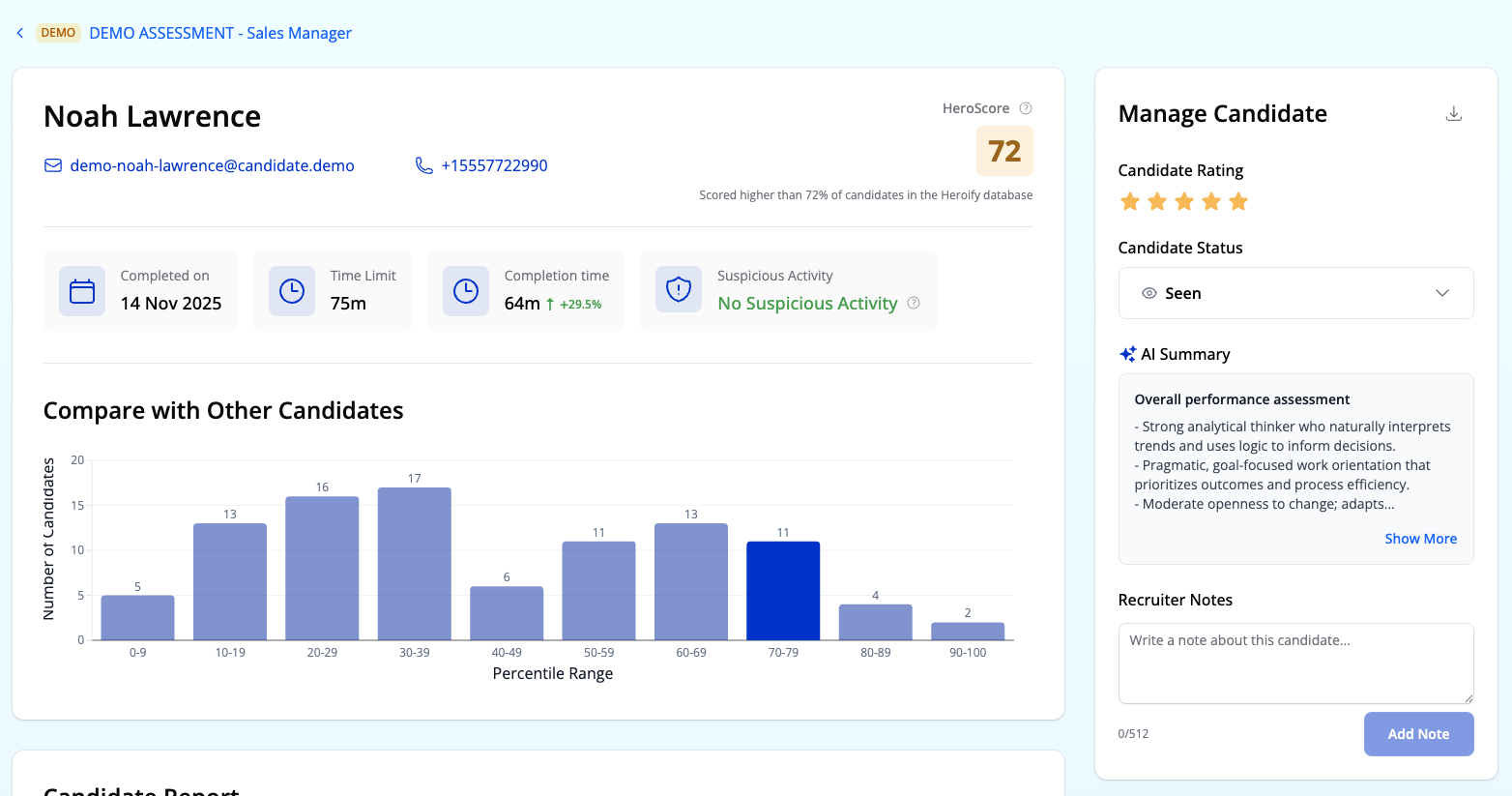 Compare candidates with AI insights.